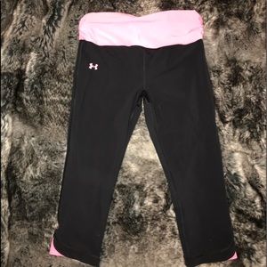 Under Armour black and pink Capri leggings.